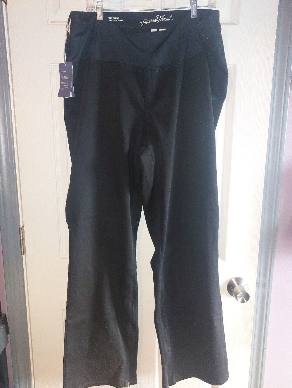 Universal Thread Womens 20W Wide-Leg Pull-On Black Jeans NWT